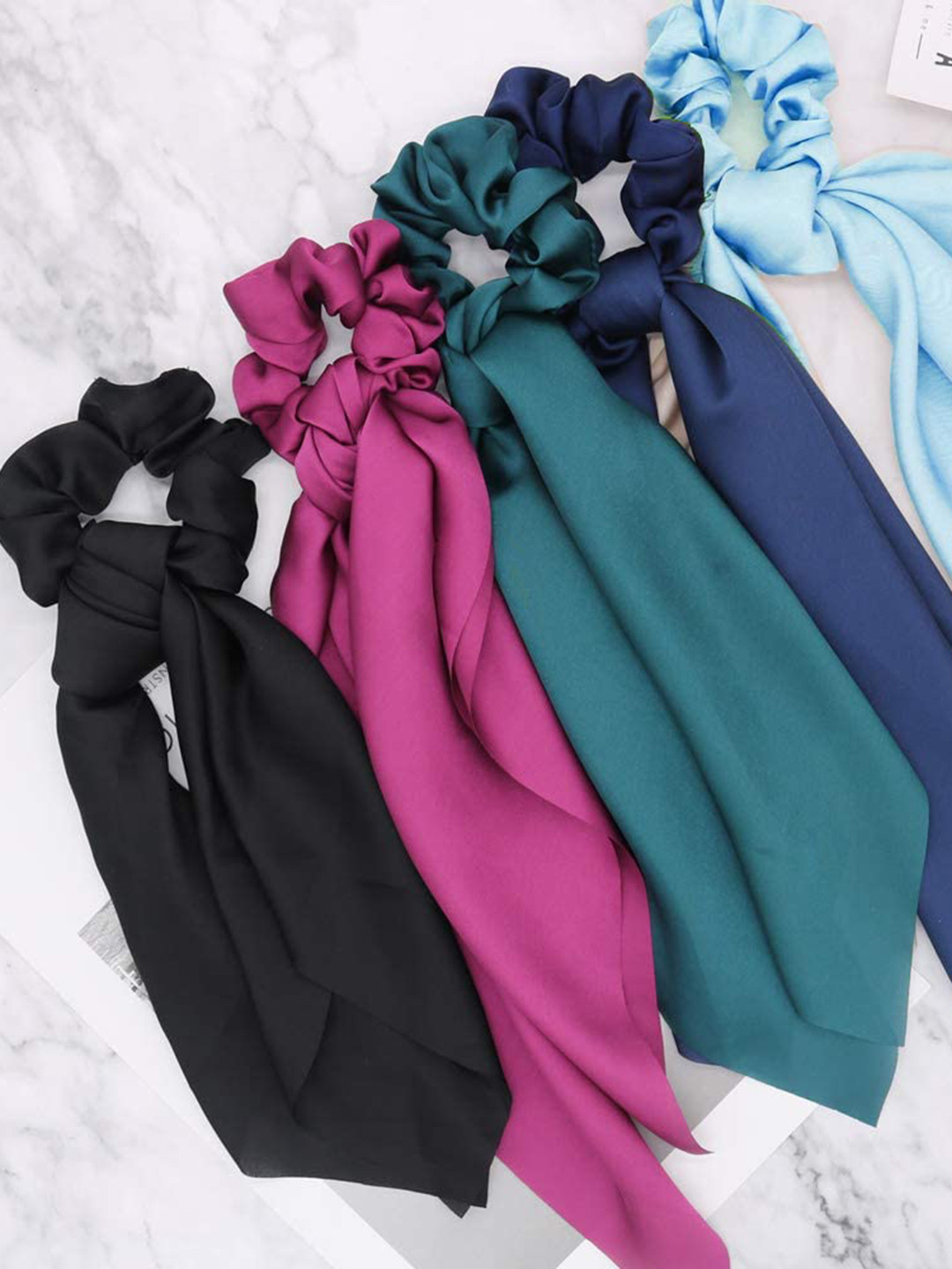 CHANDERKASH Women 16 Pcs Satin Scarf Scrunchies With 10pcs Matte Finish Hair Clips