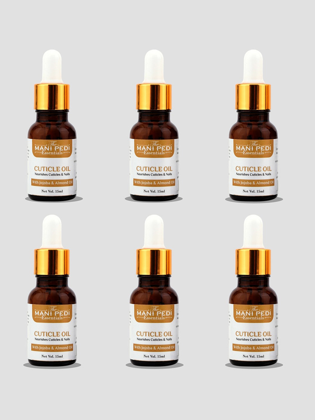 The Mani Pedi Essentials Set Of 6 100% Pure Natural Cuticle Oil - 15 ml Each