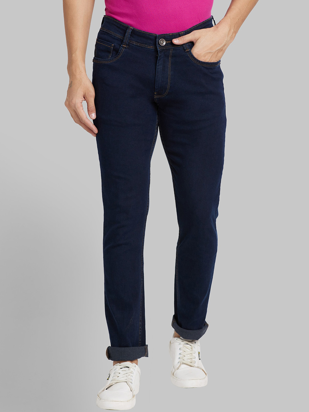 Park Avenue Men Mid Rise Clean Look Cotton Jeans