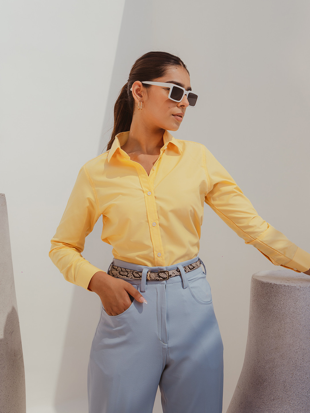 Dlanxa Long Sleeves Button Cuff Slim Fit Formal Shirt