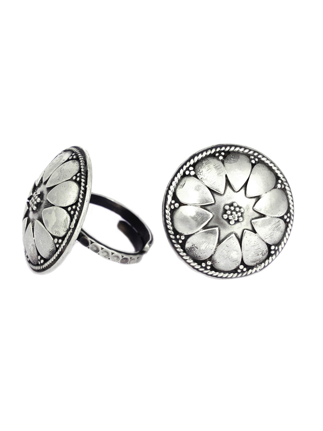 Shyle 92.5 Sterling Silver Petal Adjustable Toe Ring