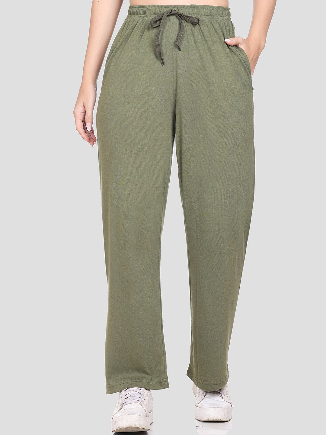 CUPID Women High-Rise Cotton Track Pants