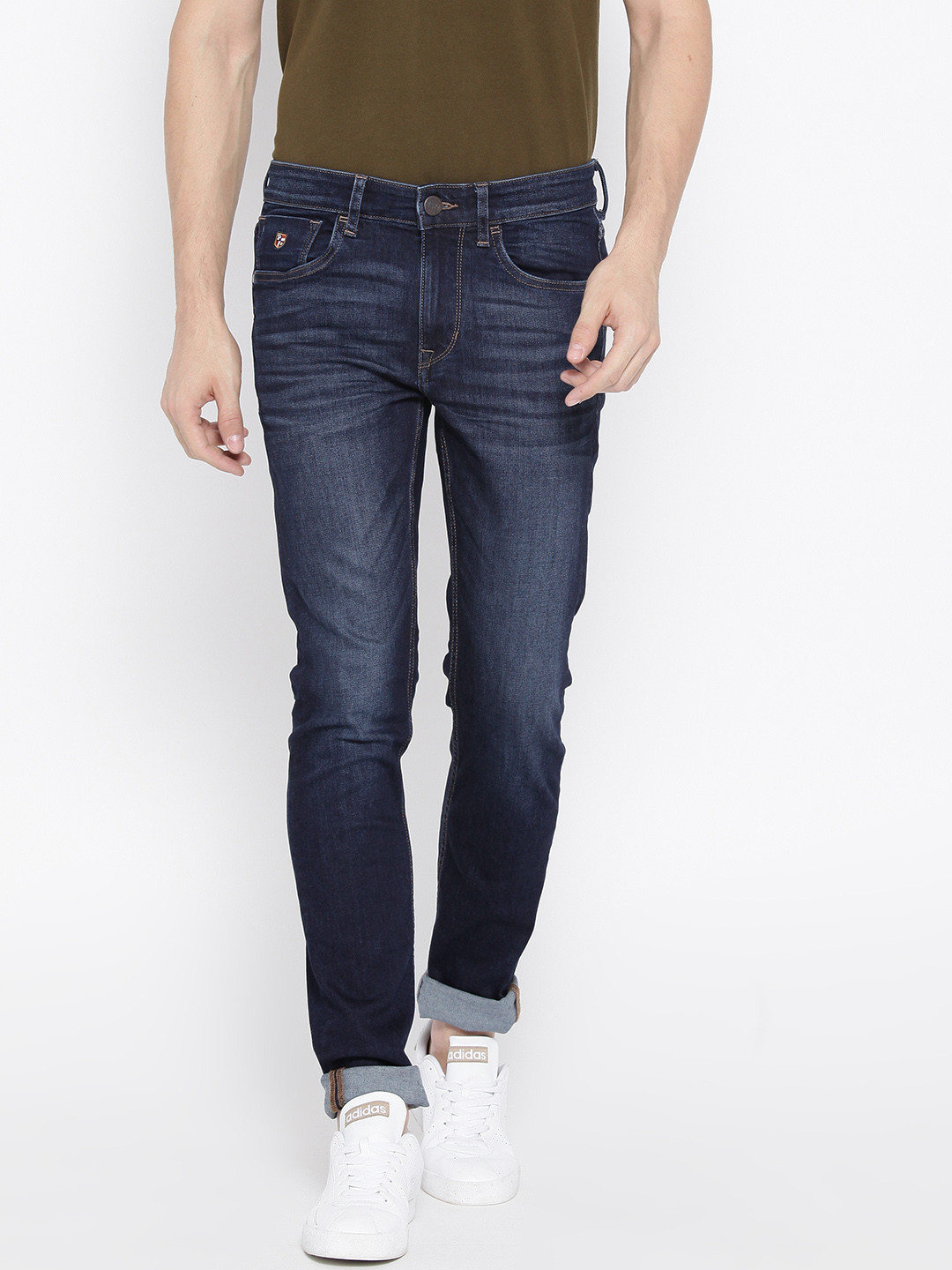 U.S. Polo Assn. Denim Co. Men Navy Blue Skinny Fit Mid-Rise Clean Look Stretchable Jeans