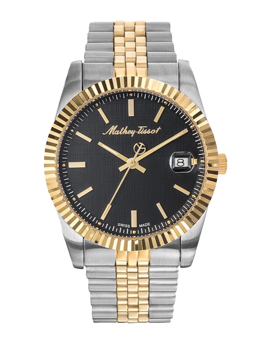 Mathey-Tissot Men Swiss-Made Stainless Steel Bracelet Style Analogue Watch H810BN