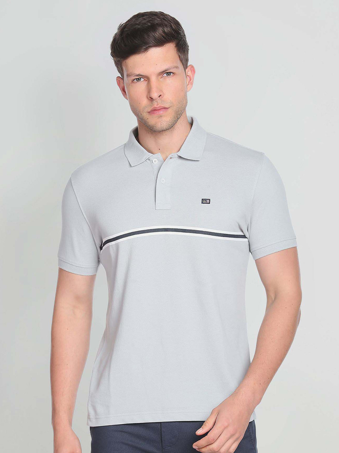 Arrow Sport Engineered Striped Cotton Polo Shirt