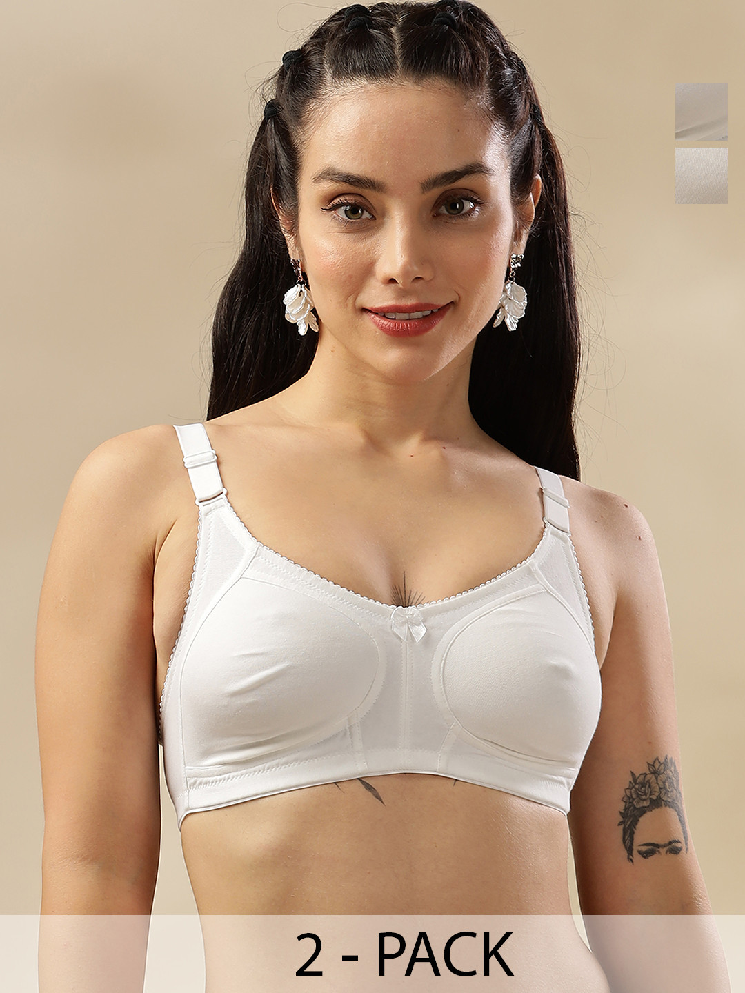 Dollar Missy Pack of 2  Wire-Free Panelled Support Bra