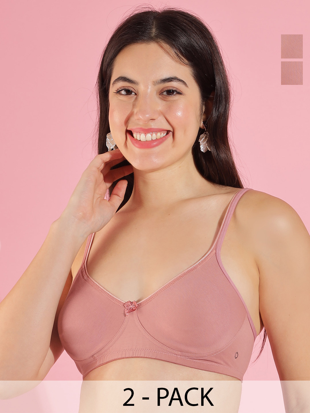 Dollar Missy Pack of 2 Wire-Free Support Bras DTS-2151-R3-ORS-PO2