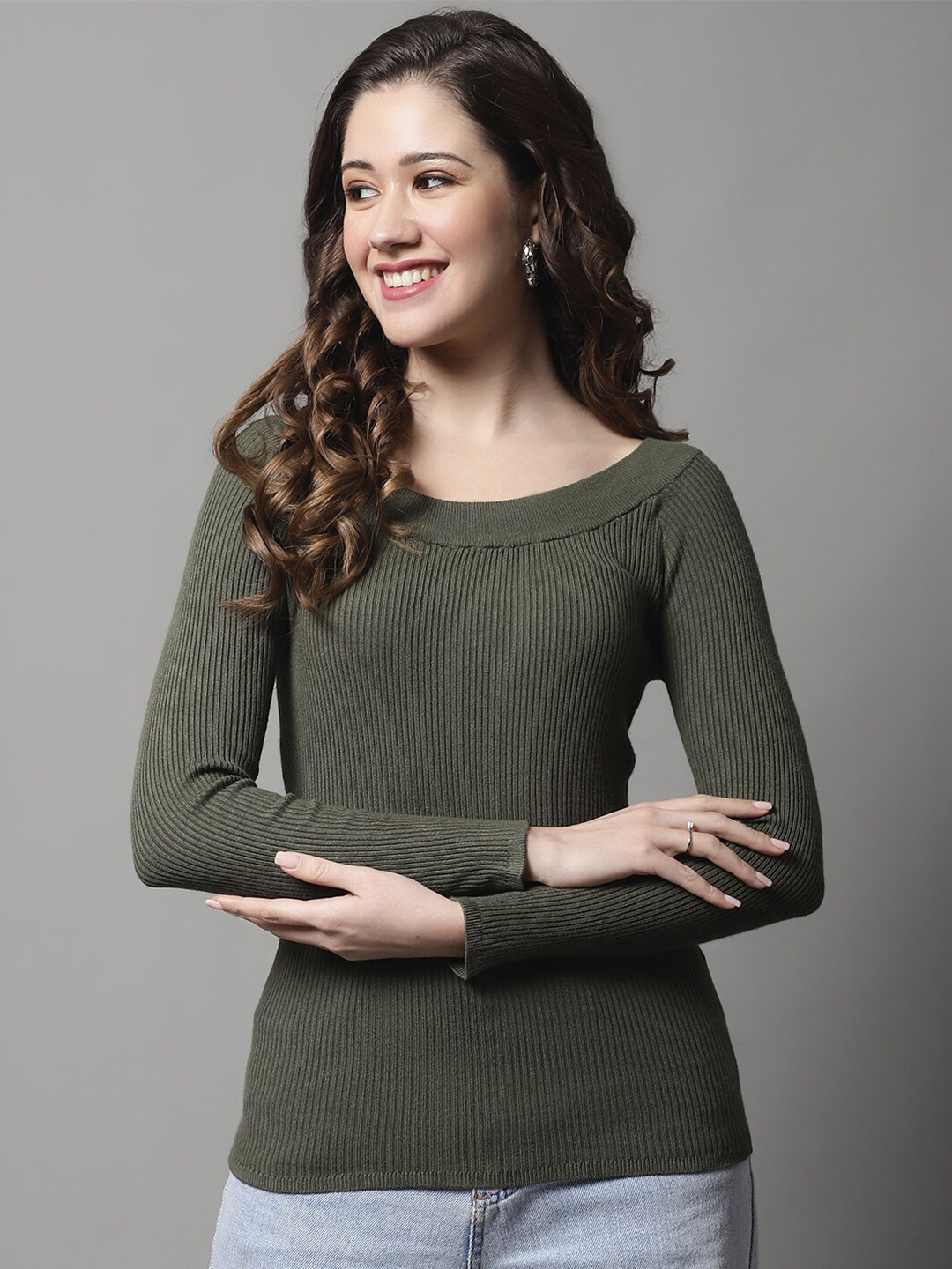 NoBarr Boat Neck Fitted Top