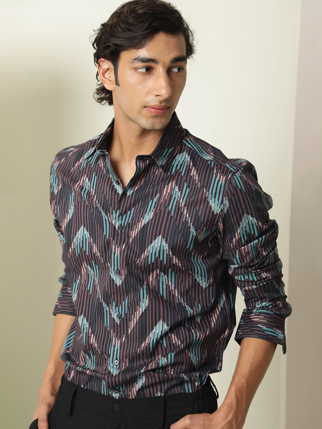 RARE RABBIT Men Stria Slim Fit Vertical Striped Shirt