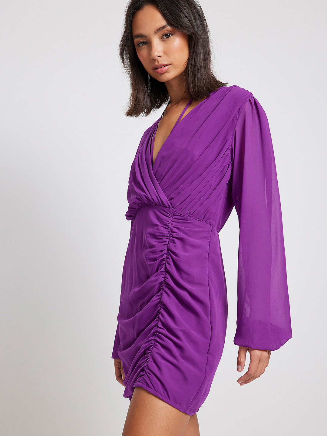 NA-KD Puff Sleeve Mini Dress