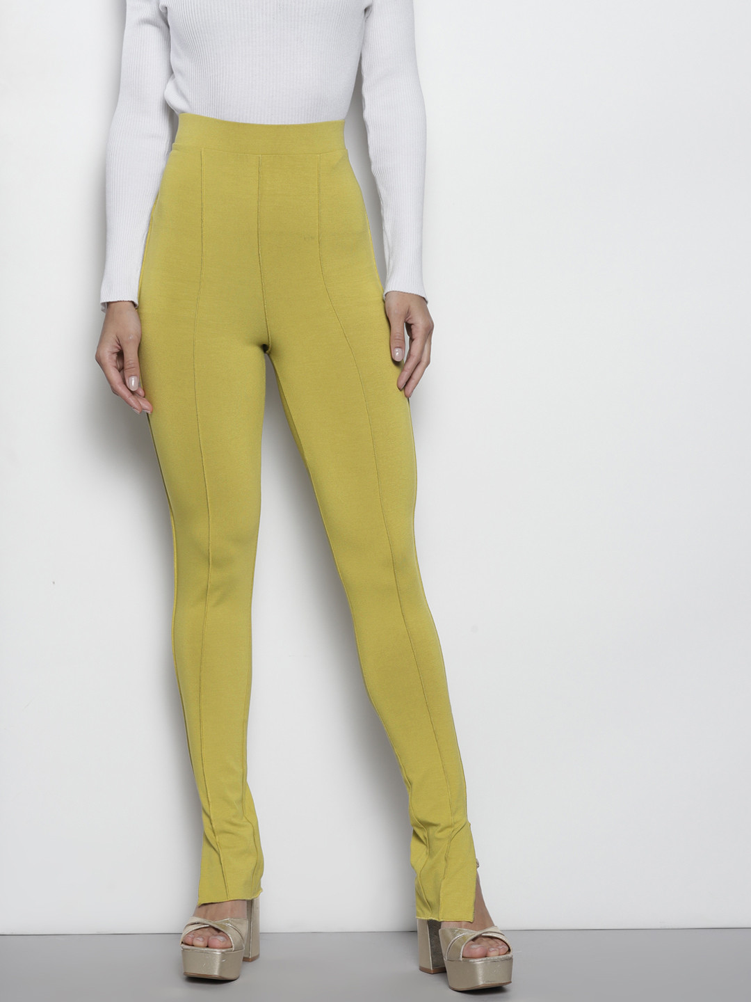 NA-KD Women Overlock Detail High Rise Tights