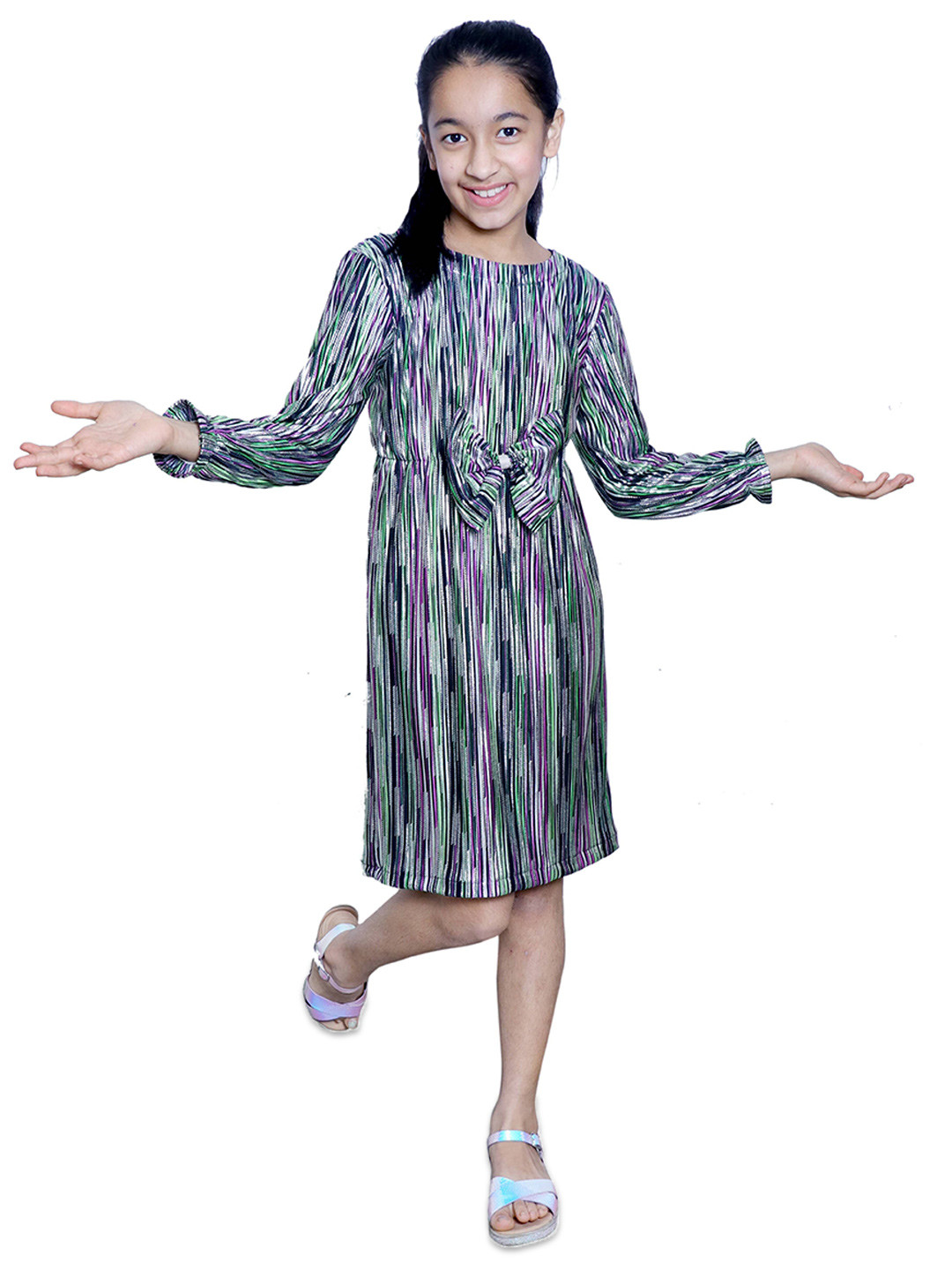 Little Musketeer Green A-Line Dress