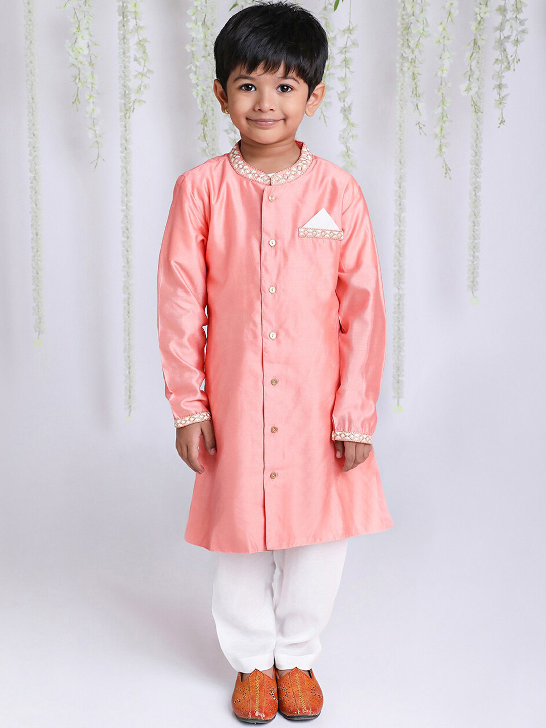 KID1 Boys Thread Work Kurta With Pyjamas