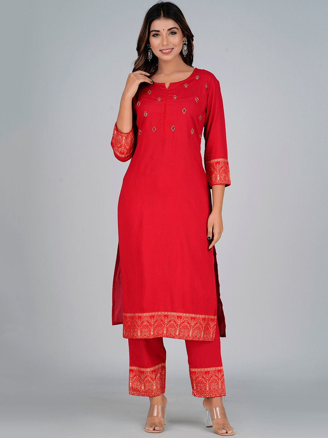 Bachuu Mirror Work Kurta with Trousers Set