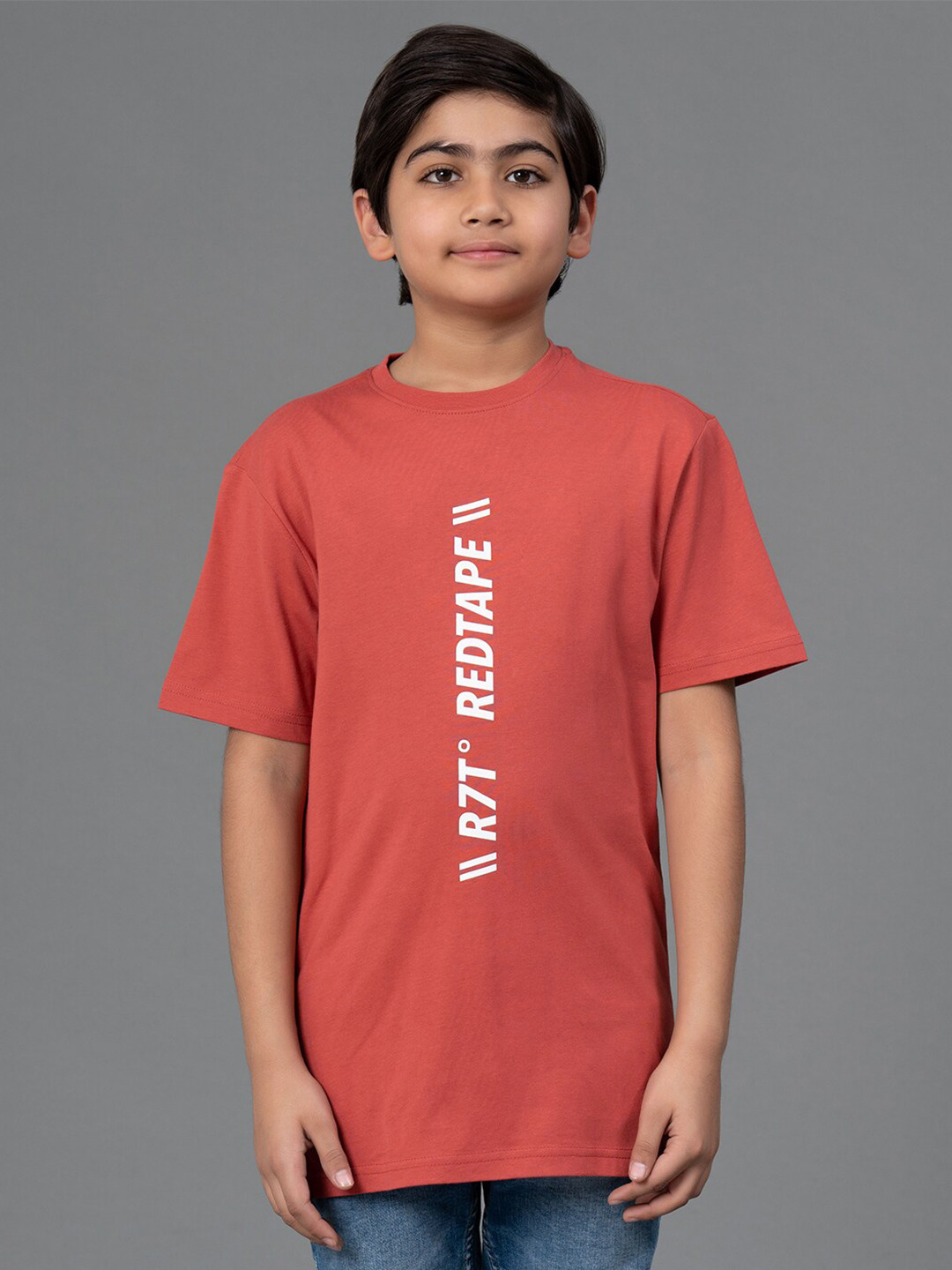 Red Tape Kids Typography Printed Cotton T-shirt
