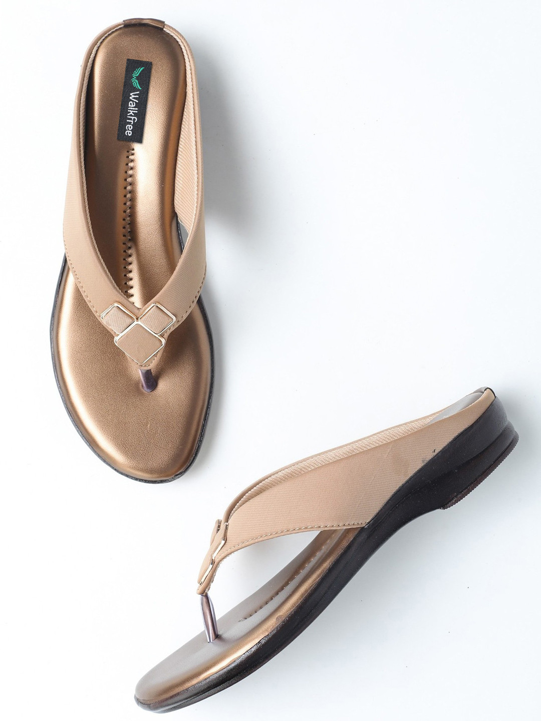 Walkfree Embellished T-Strap Flats