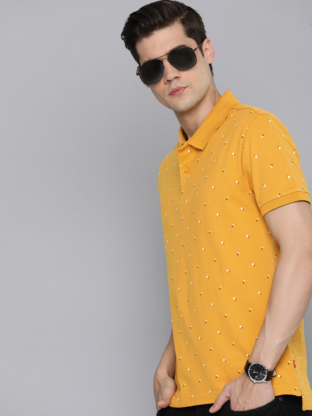 Levis Men Geometric Printed Polo Collar T-shirt