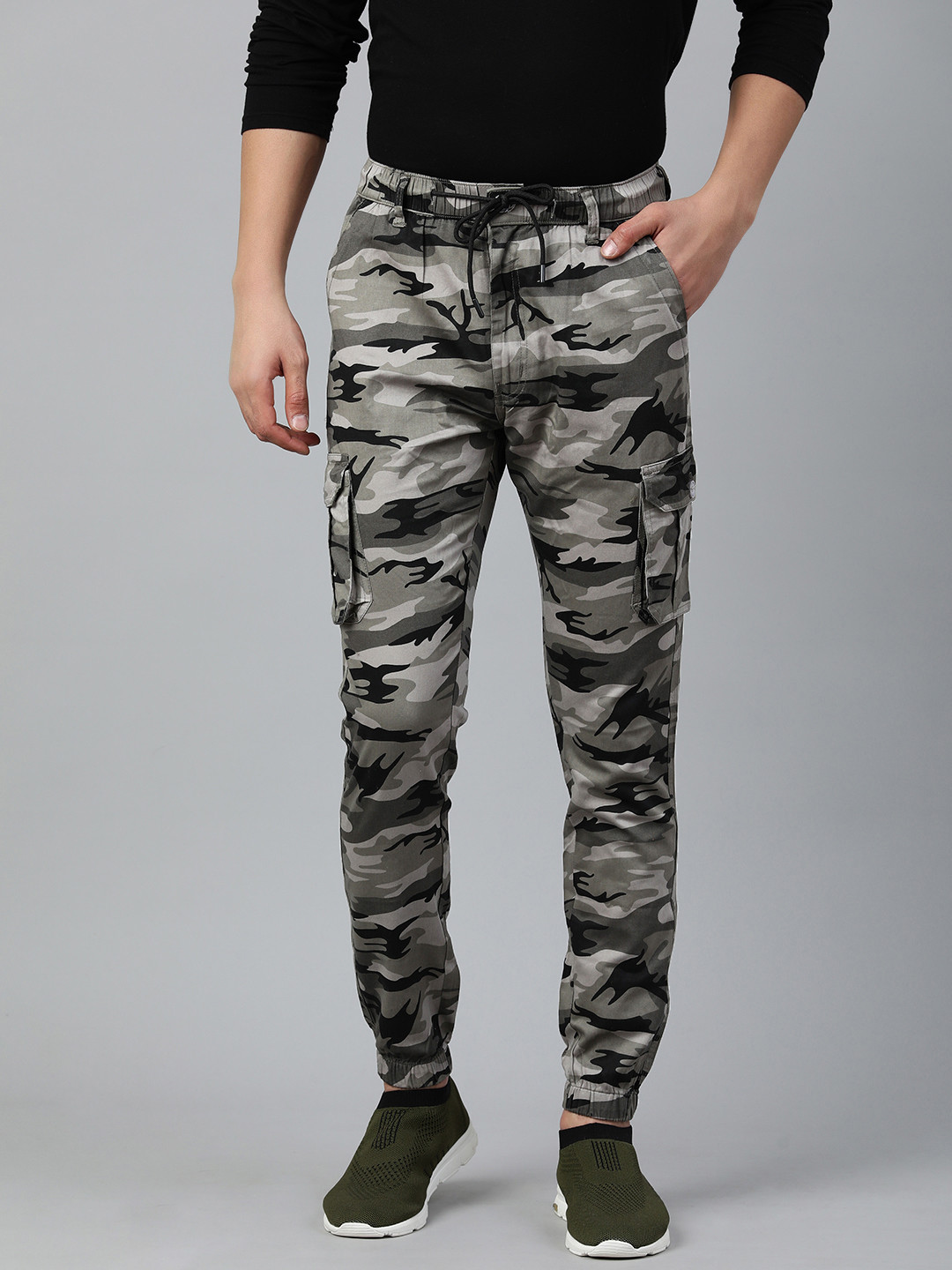 ADBUCKS Camouflage Printed Cargo Style Joggers