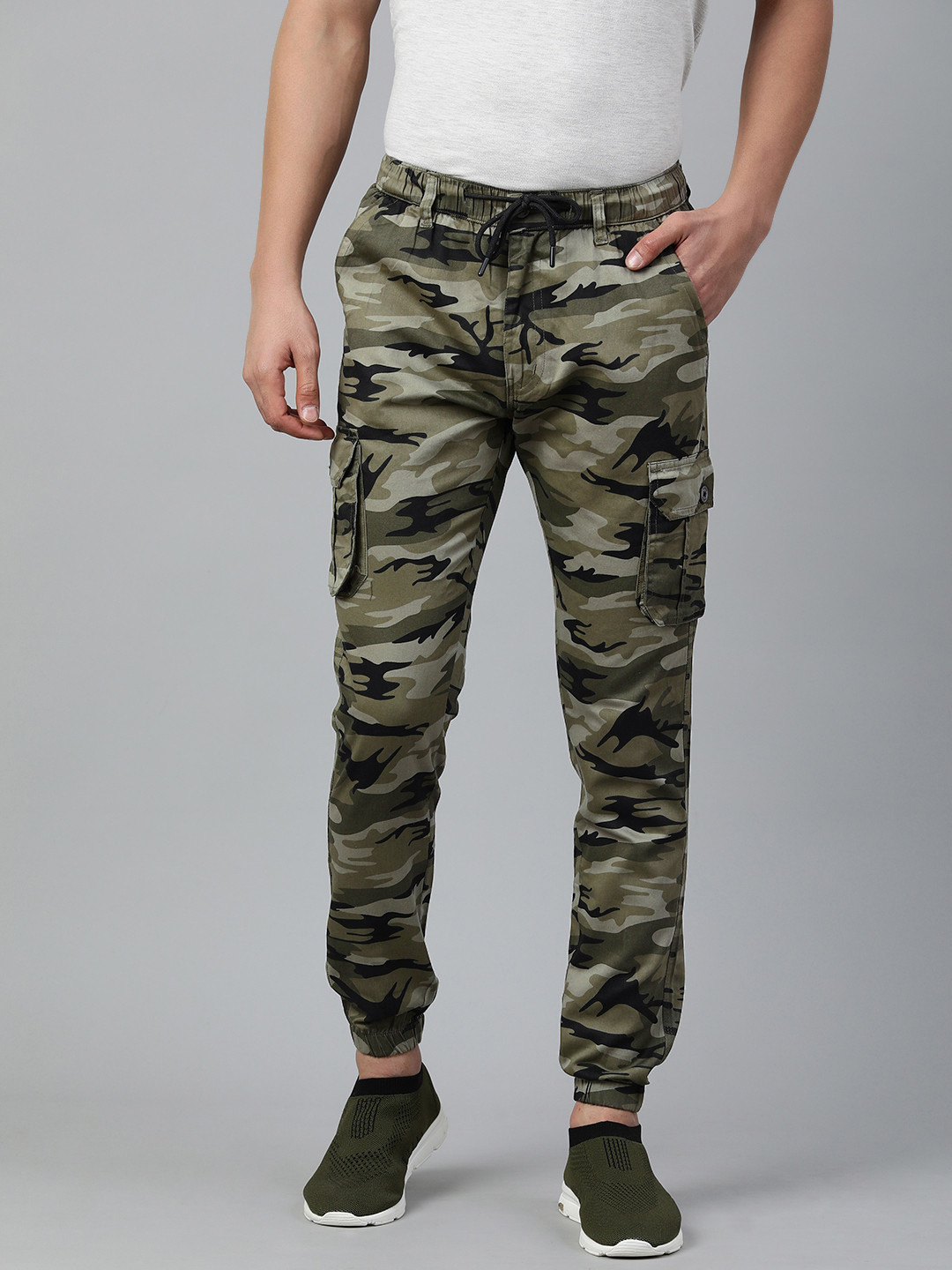 ADBUCKS Camouflage Printed Cargo Style Joggers