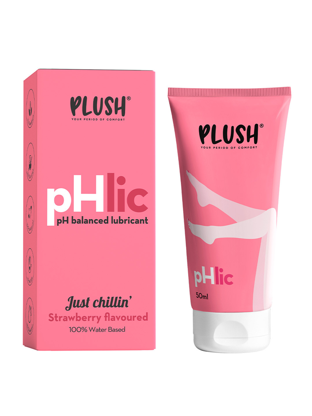 Plush pHlic 100% Water Based Strawberry Flavoured Lubricant Gel 50 ml - Just Chillin