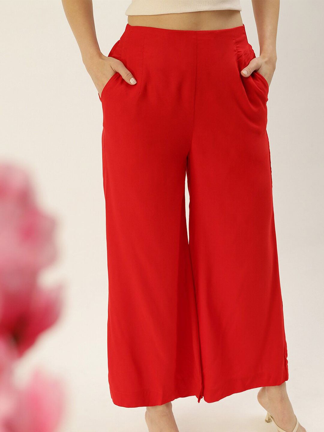 De Moza Women Plus Size Flared Cropped Palazzos