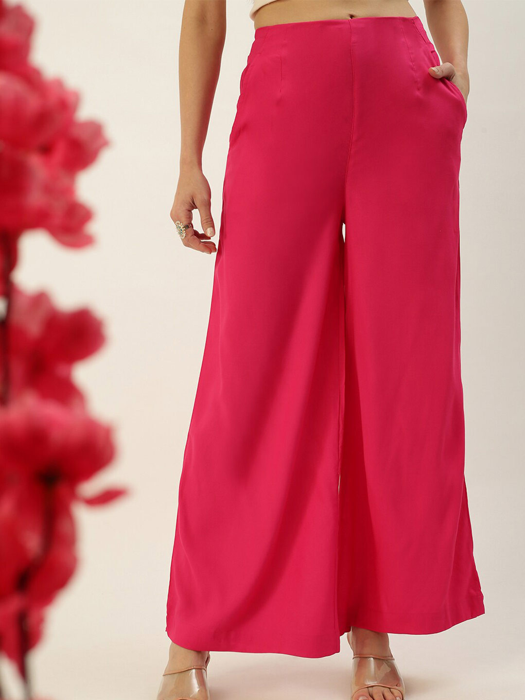 De Moza Women Plus Size Flared Cropped Palazzos