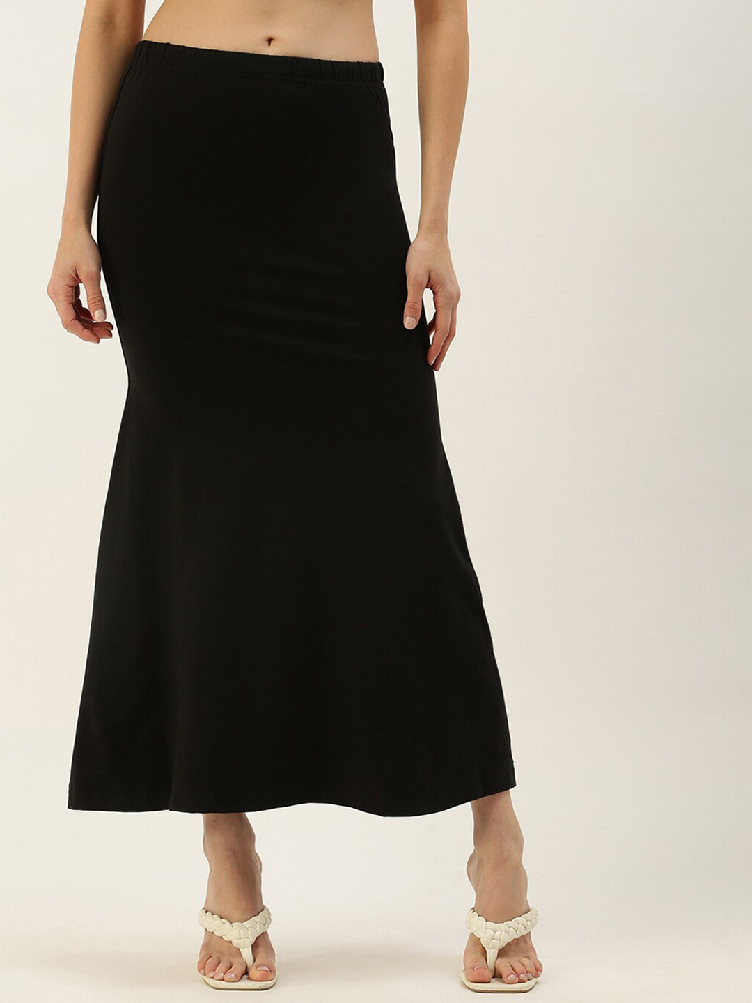 De Moza Women Cotton Side Slit Saree Shapewear