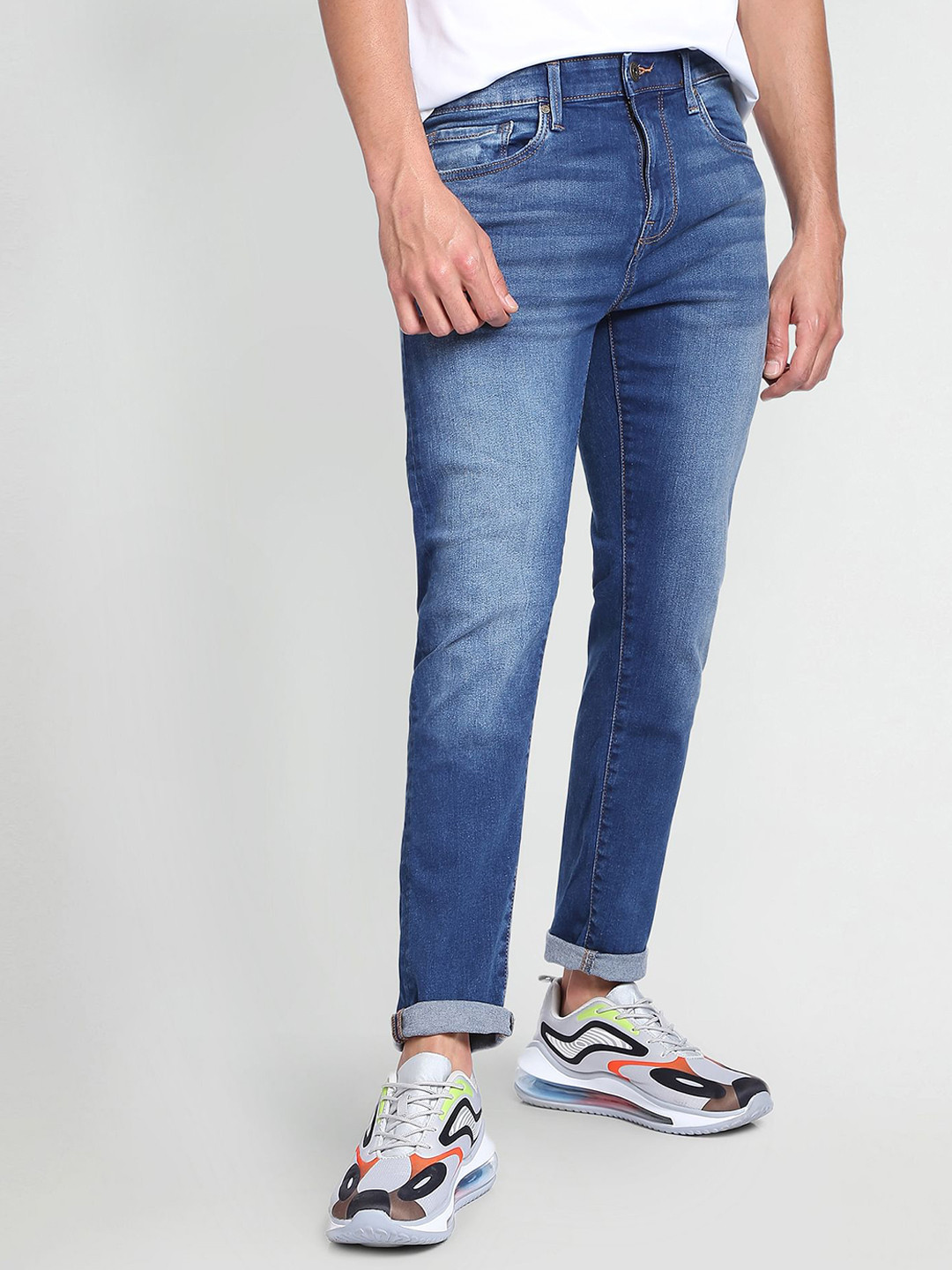 Flying Machine Slim Tapered Fit Stone Wash Authentic Signature Jeans