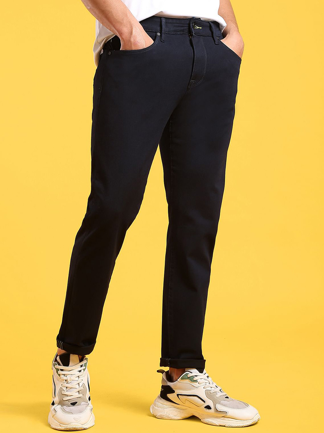 Flying Machine Mid Rise Slash Fit F-Lite Slim Fit Jeans