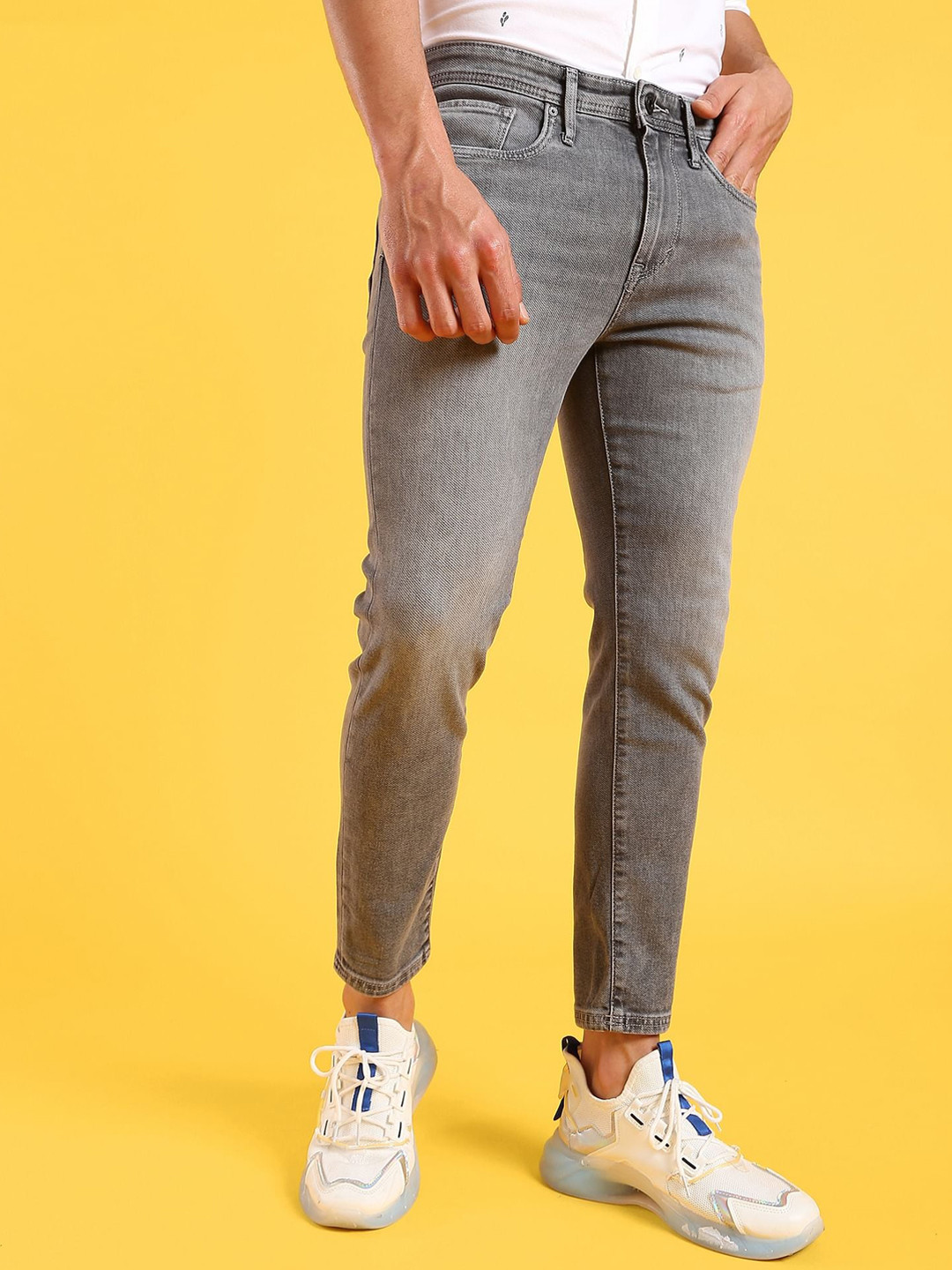 Flying Machine Mid Rise Morrison Skinny Cropped Jeans