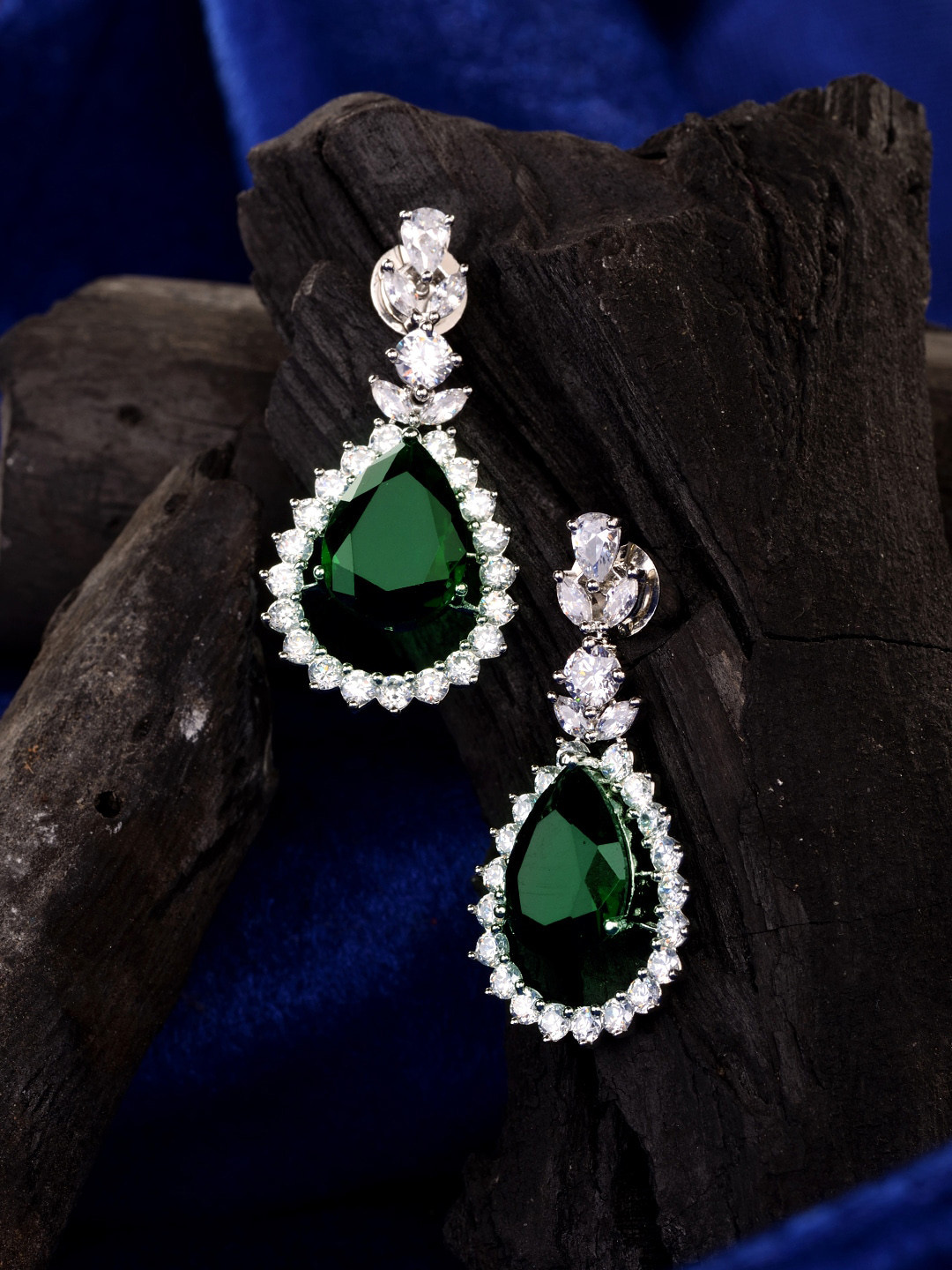 Saraf RS Jewellery Silver Plated Classic Drop Earrings