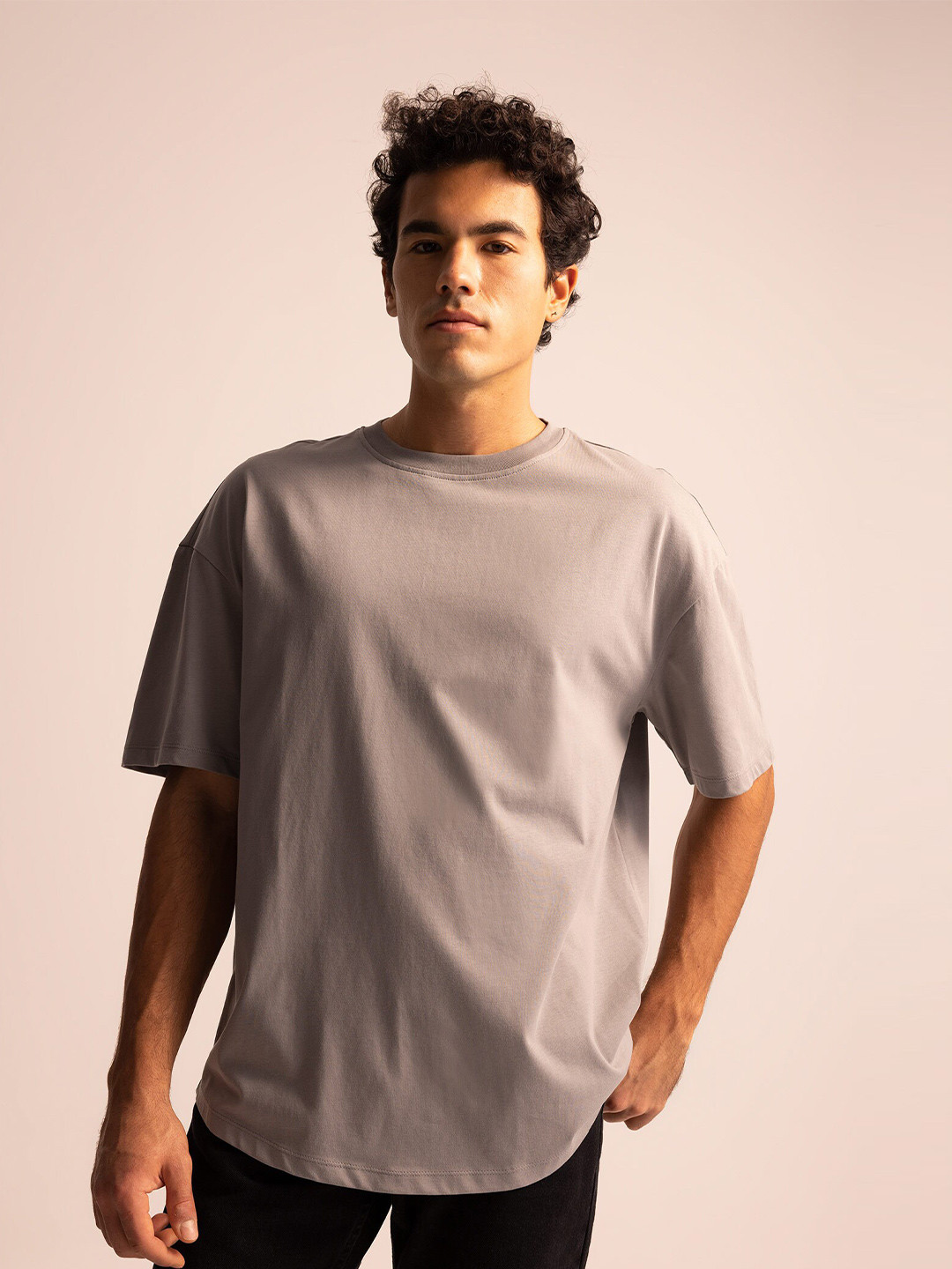 DeFacto Men Round Neck Pure Cotton Loose Fitted T-shirt