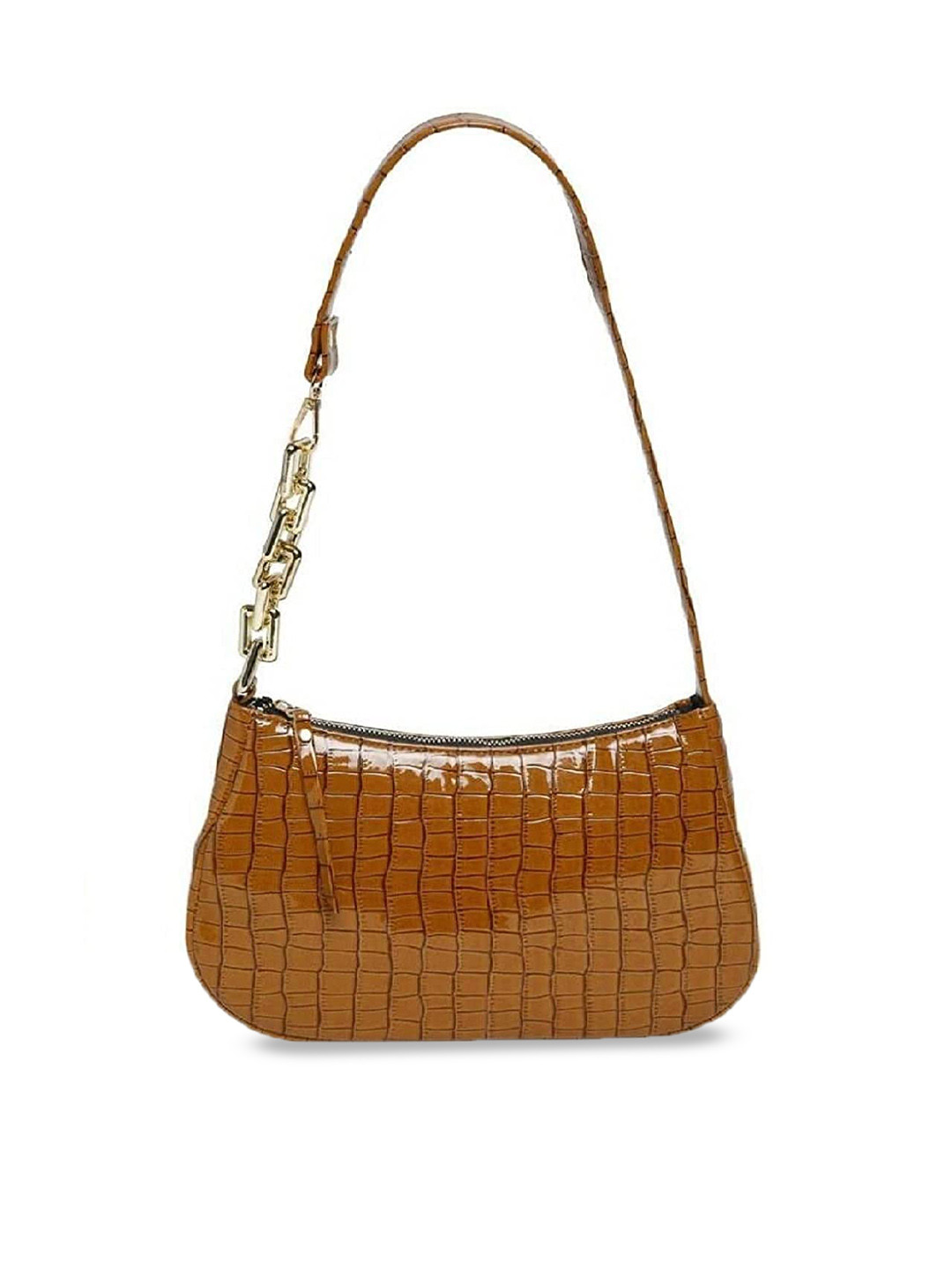 Lychee bags Pu Croco Textured Structured Hobo Bag with Quilted