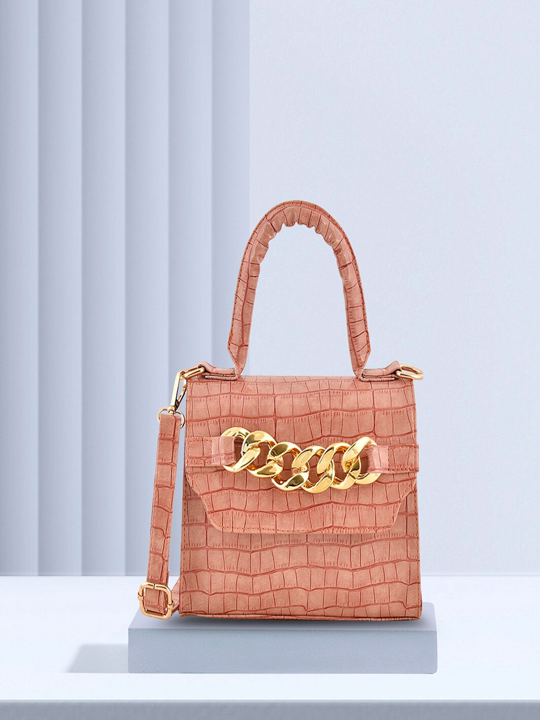 Lychee bags PU Textured  Structured Handheld Bag