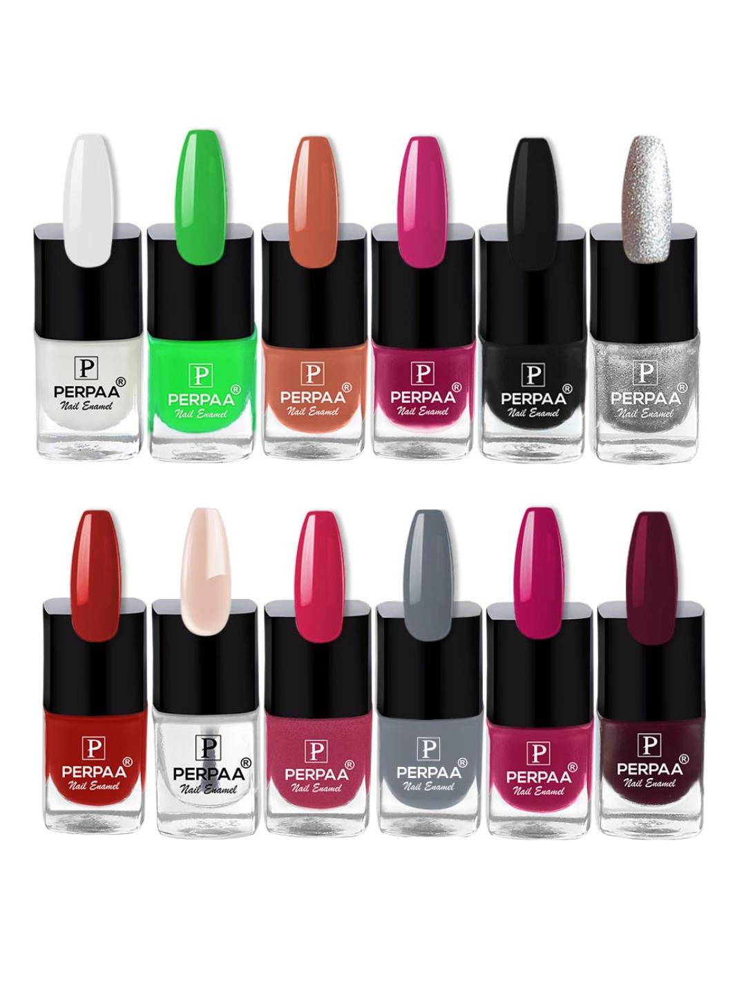 PERPAA Set Of 12 Trendy Quick-Drying Gel Based Nail Polish 5ml Each - Combo 43