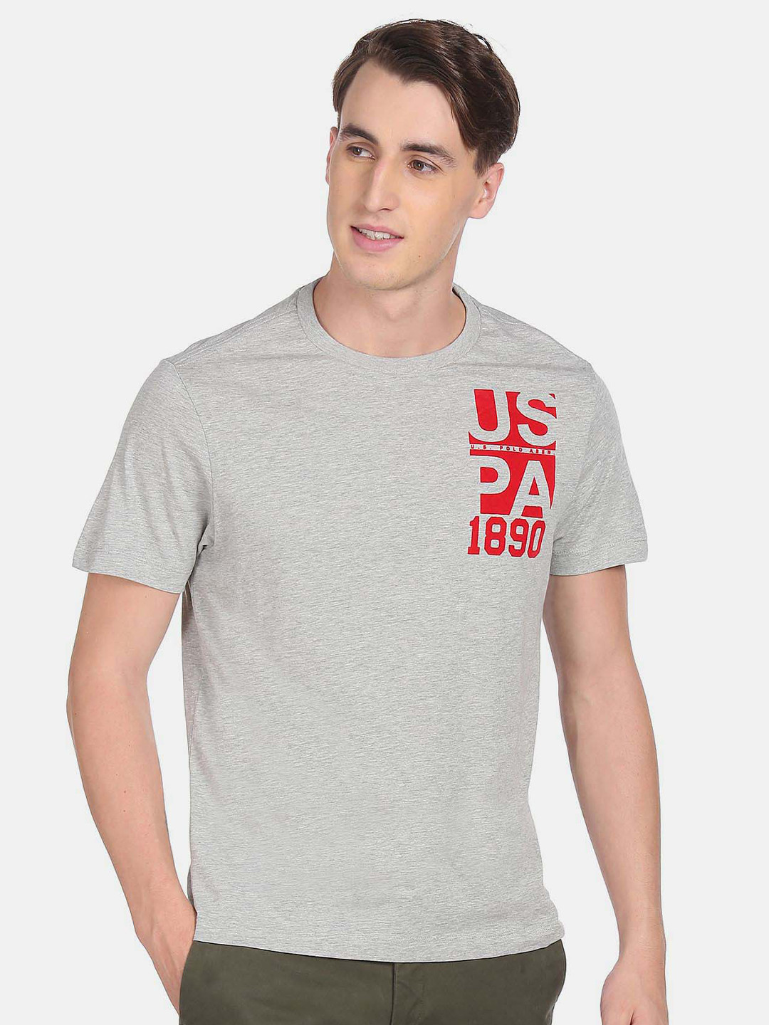 U.S. Polo Assn. Denim Co. Short Sleeves Typography Printed T-shirt