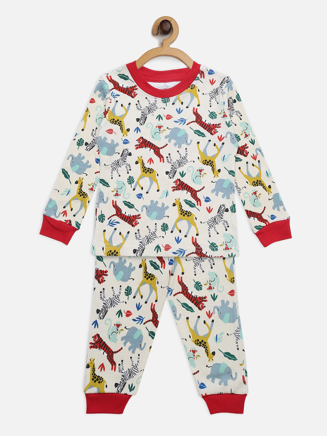 Hippodrome Kids  Cute Animals Printed Cotton Full Sleeves T-Shirt Night Suit T-Shirt