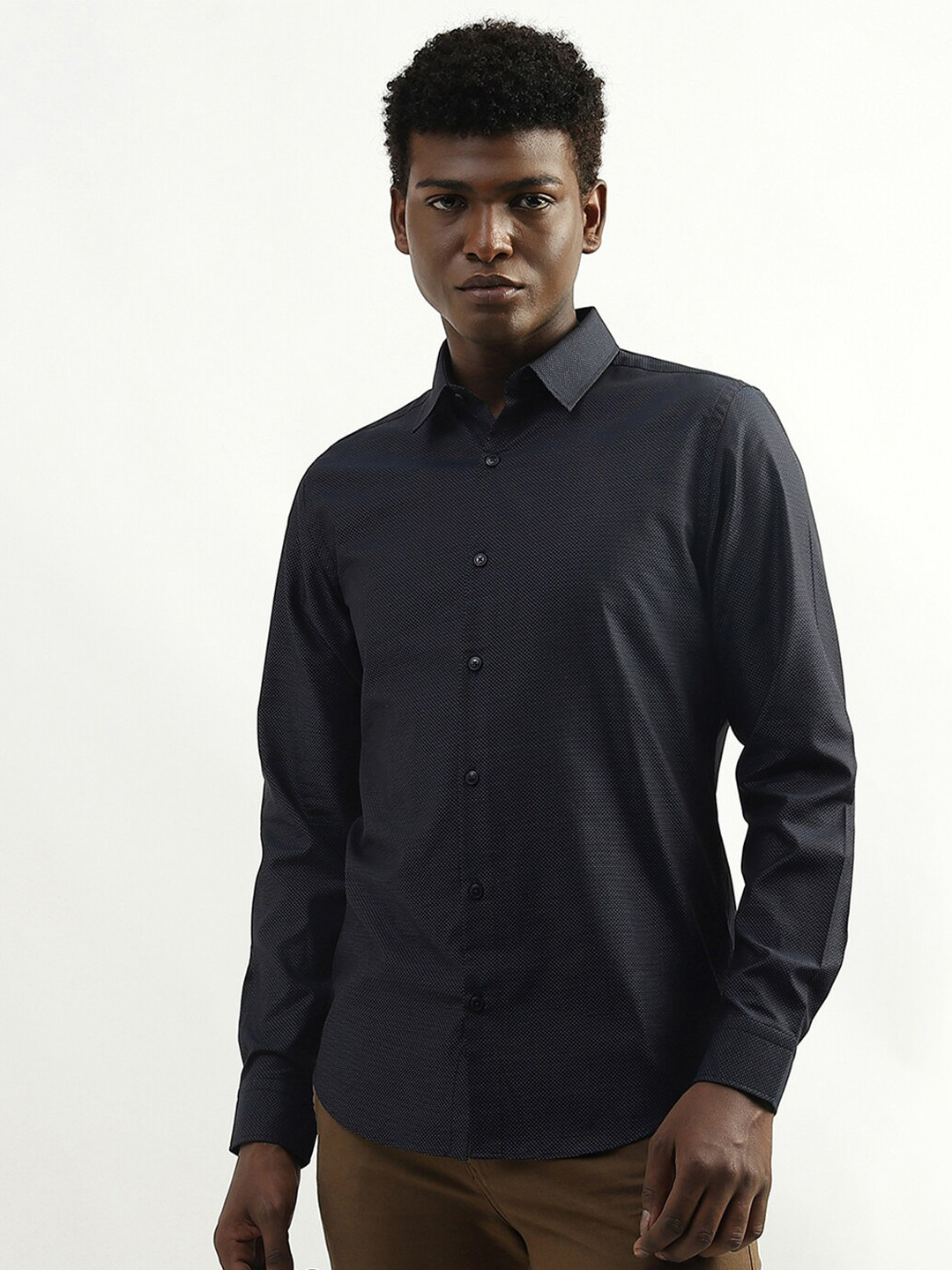 United Colors of Benetton Long Sleeves Button Cuff Slim Fit Casual Cotton Shirt