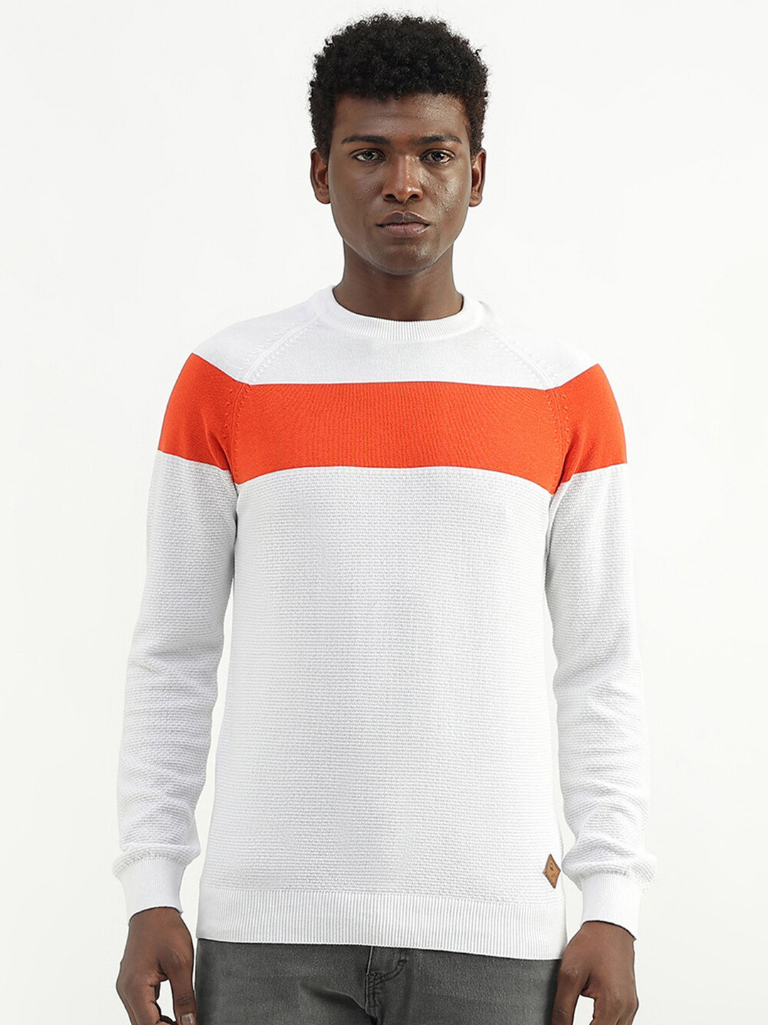 United Colors of Benetton Colourblocked Cotton Pullover