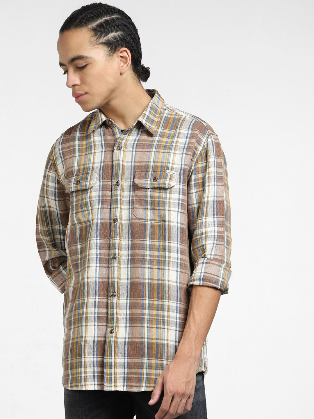 Jack & Jones Tartan Checked Casual Cotton Shirt