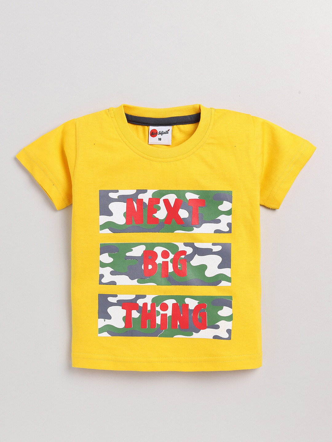 Mars Infiniti Boys Typography Printed Pure Cotton T-shirt