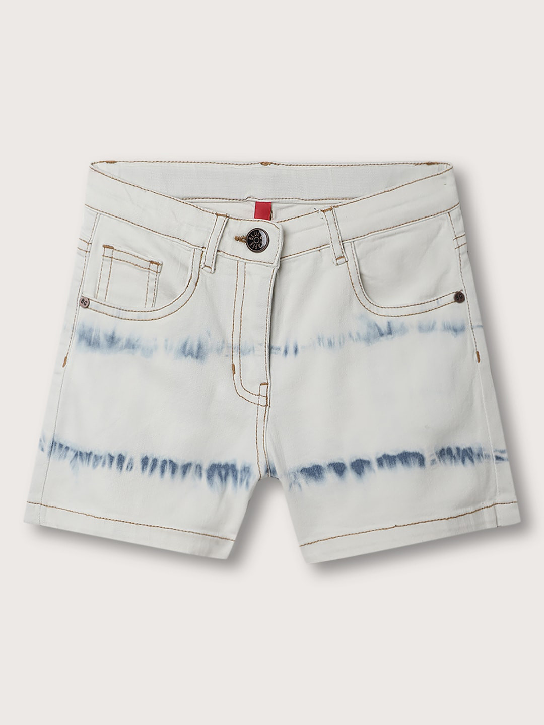 Blue Giraffe Girls Dyed Pure Cotton Denim Shorts