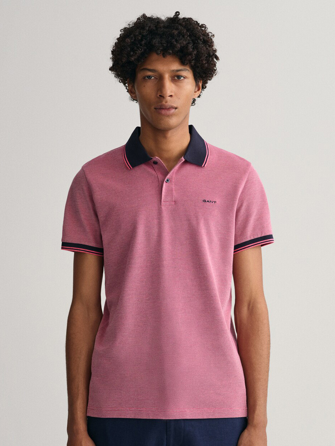 GANT Men Polo Collar Short Sleeve Cotton T-shirt