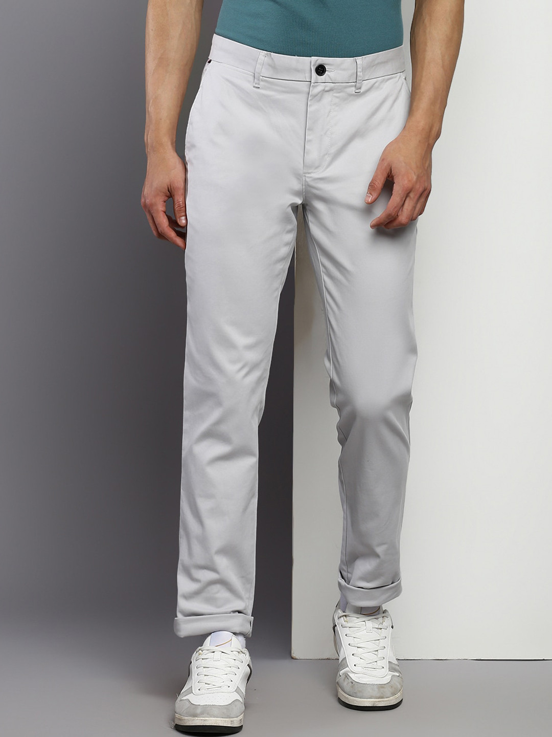 Tommy Hilfiger Cotton Mid-Rise Trousers
