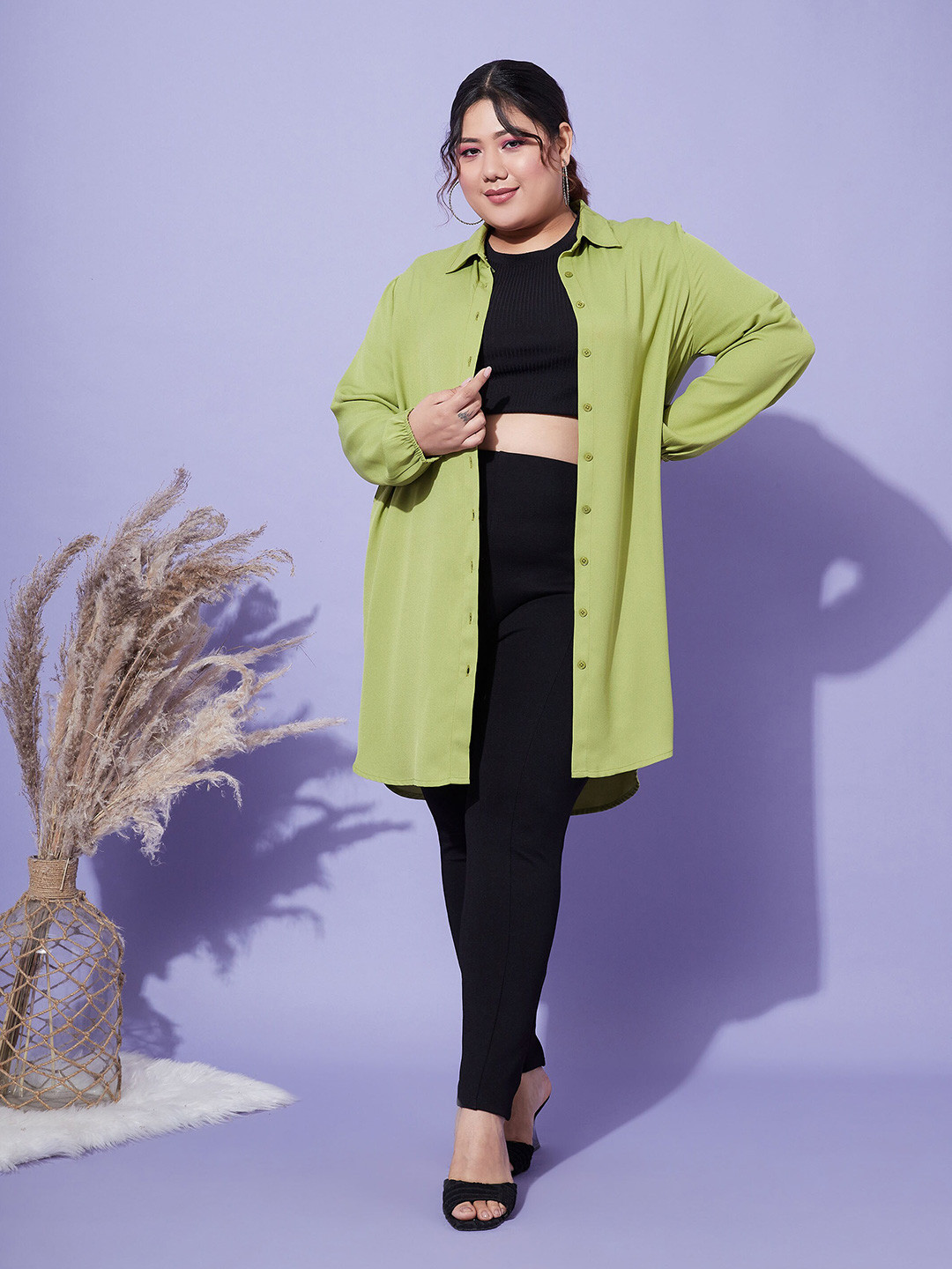 SASSAFRAS Curve Comfort Casual Georgette Regular Fit Shirt
