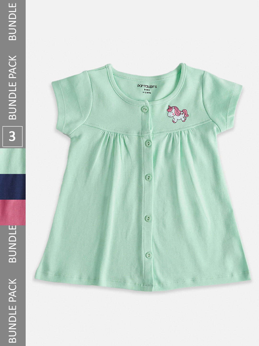 Pantaloons Baby Infant Pack Of 3 A-Line Cotton Dresses