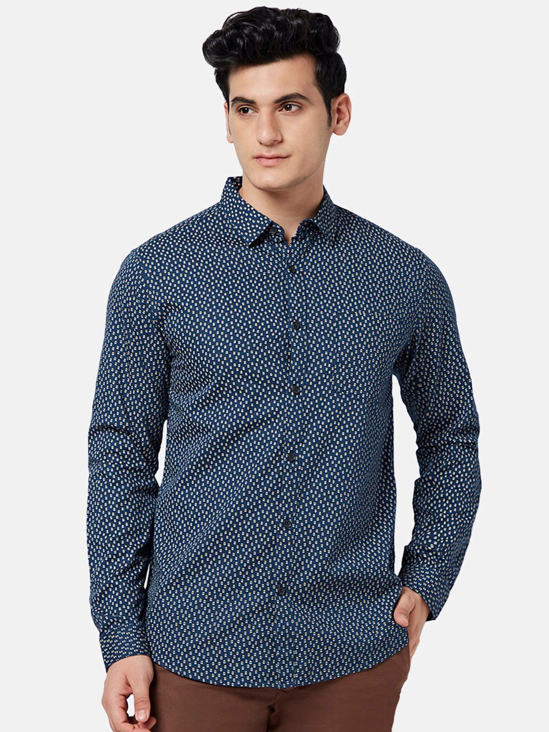 BYFORD by Pantaloons Micro Ditsy Printed Slim Fit Casual Shirt