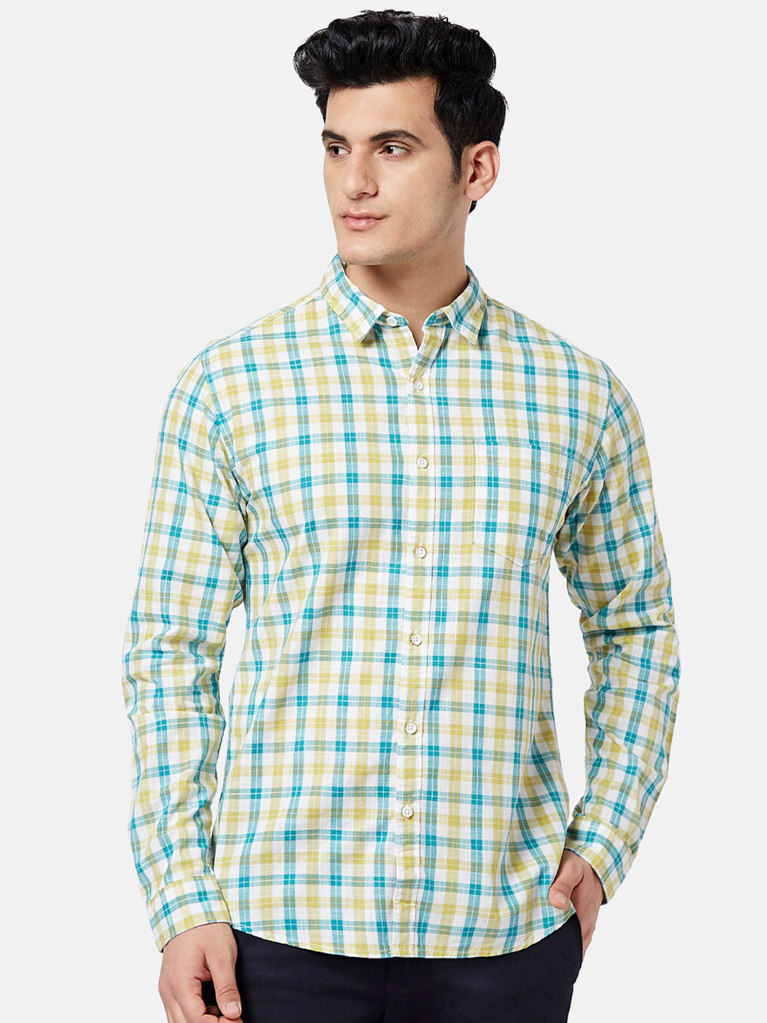 BYFORD by Pantaloons Tartan Checked Slim Fit Casual Shirt