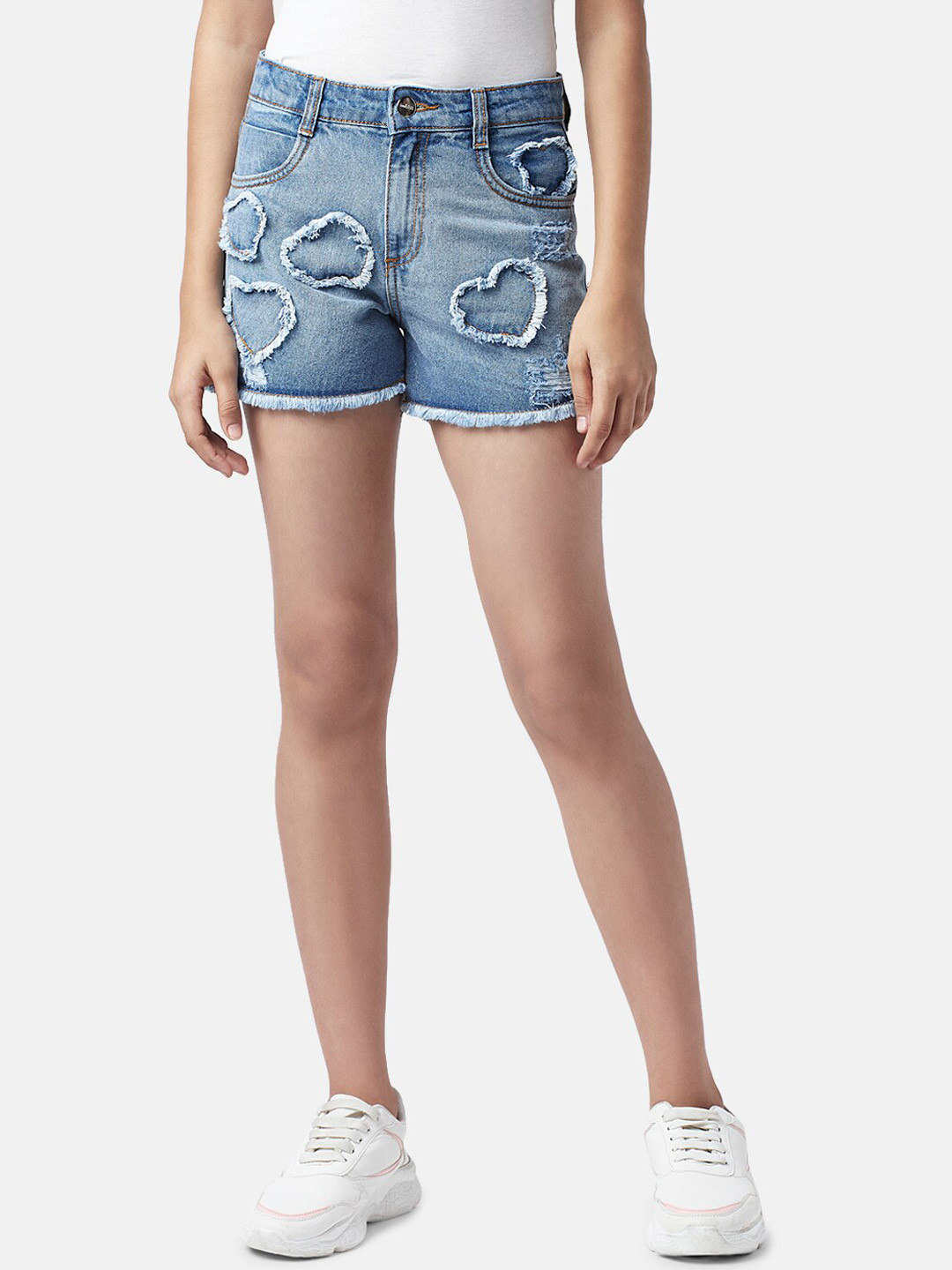 Coolsters by Pantaloons Girls Self Design Cotton Mid-Rise Frayed Denim