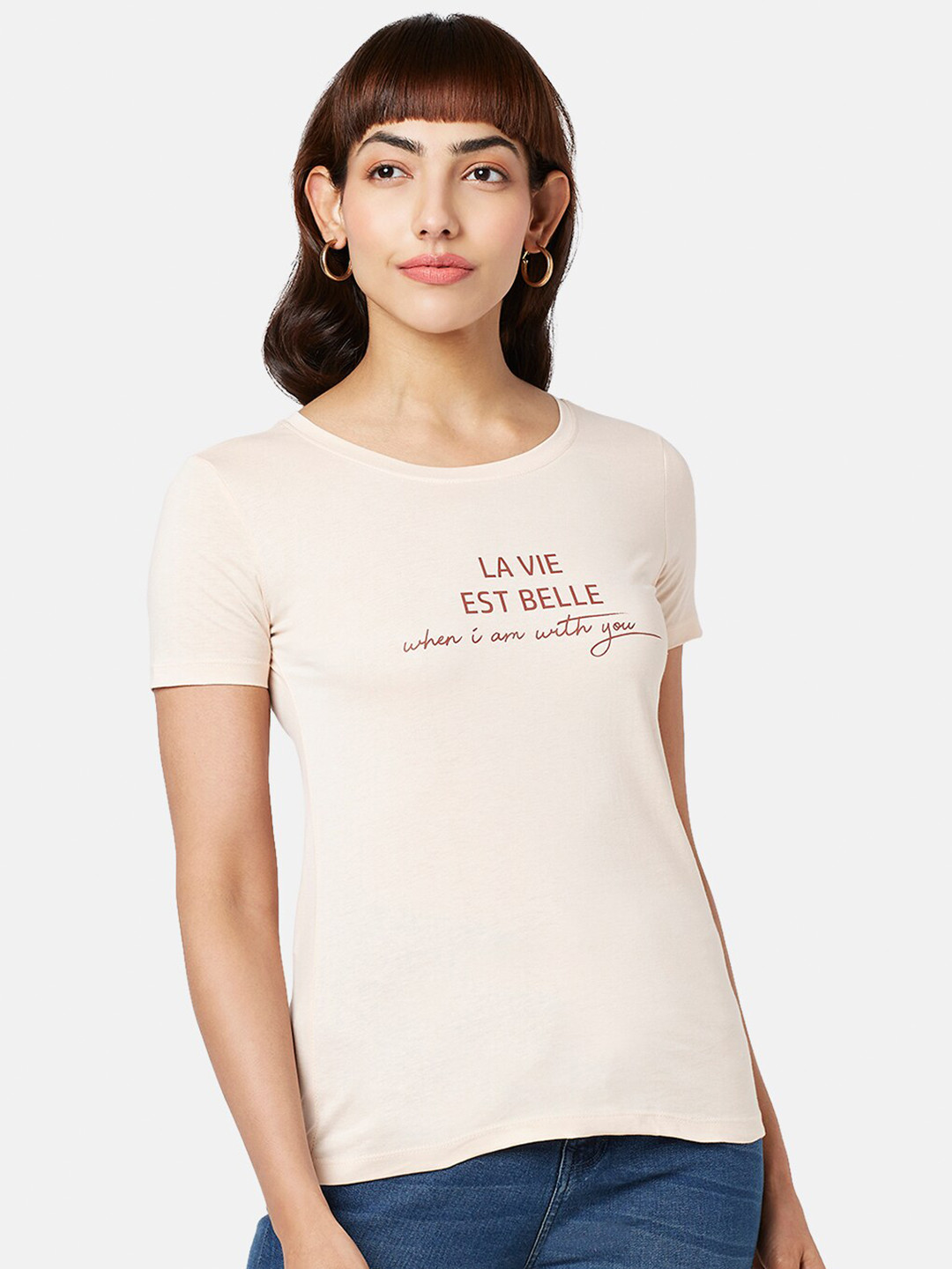 Honey by Pantaloons Typography Printed Round Neck Cotton T-shirt